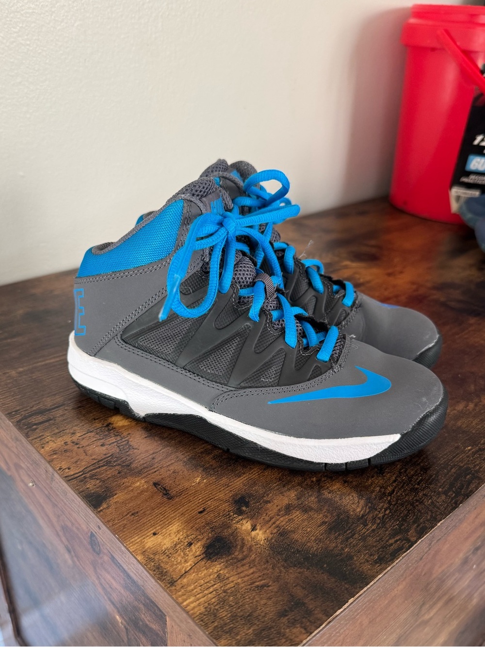 Nike Team Stutter Step PS Basketball Shoes Size 13C Dark Grey Blue 599289-004